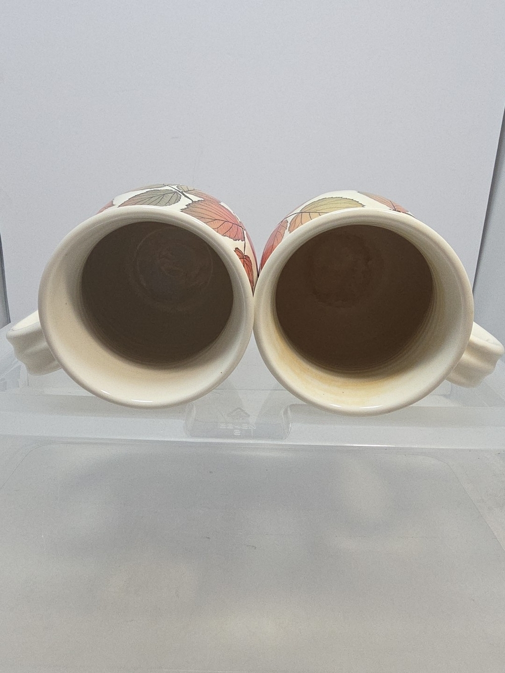 Bristaleaf Wizard of Clay Studio Pottery Leaf Coffee Mugs Set of 2 12 oz (C5) - Picture 5 of 6